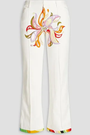 Puccini Printed cotton-blend twill flared pants