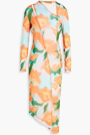 REJINA PYO Asymmetric floral-print stretch-jersey dress