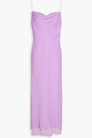 Vince Silk-crepon midi dress - Purple