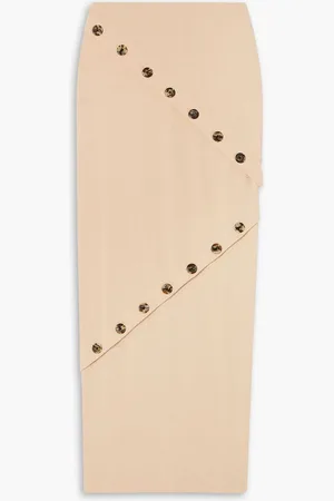 A.W.A.K.E. MODE Button-embellished cotton-jersey maxi skirt - Orange