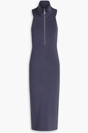 ET OCHS Julia cutout ribbed-knit halterneck dress - Gray