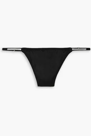 I.D. Sarrieri Dancing in the Moonlight crystal-embellished silk-blend thong