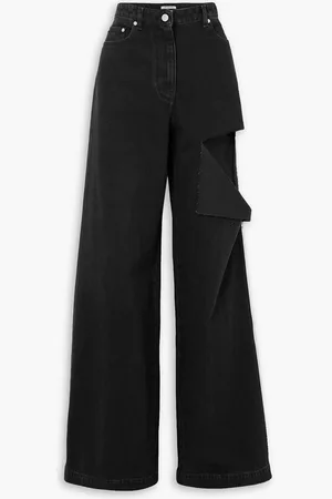 Peter Do Striped distressed mid-rise wide-leg jeans