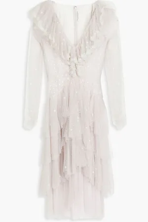 Serafini Ruffled glittered point d