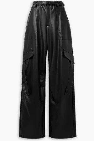 LAPOINTE Faux leather wide-leg cargo pants