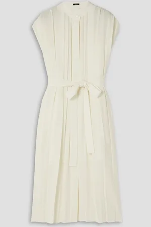 Joseph Davidge pleated crepe midi dress - White