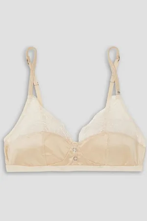 LOVE Stories Celia satin and lace soft-cup bra - White