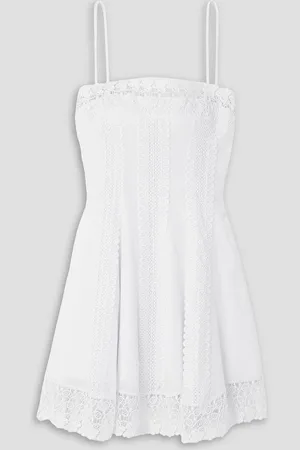 CHARO RUIZ IBIZA Ornella guipure lace-trimmed cotton-blend voile mini dress