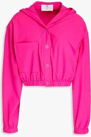 Heroine Neon cropped tech-jersey hooded jacket - Pink