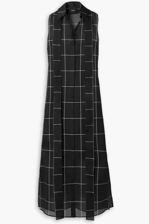 AKRIS Checked silk-organza tunic