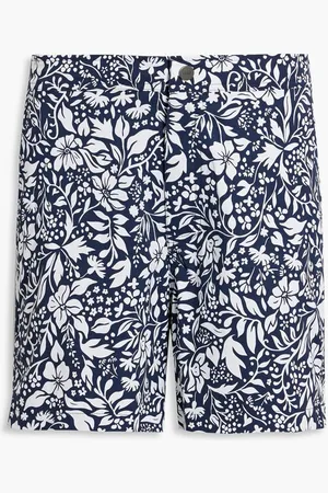 ONIA Calder mid-length floral-print swim shorts - Blue