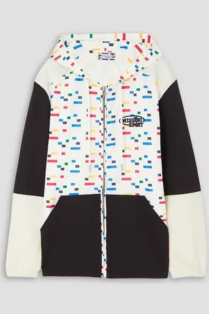 Missoni Hooded paneled printed shell jacket