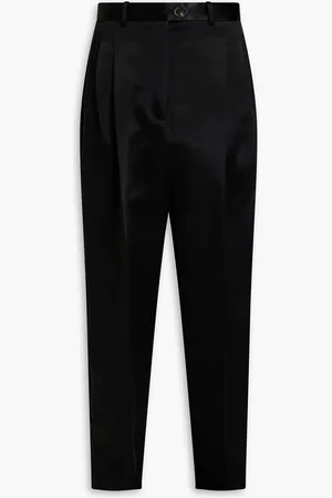 Peter Do Pleated satin-twill tapered pants