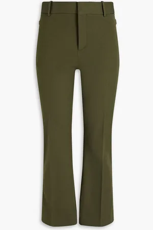 Frame Le Crop Mini boot cropped stretch cotton-twill bootcut pants - Green