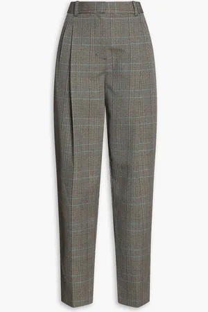 3.1 Phillip Lim Prince of Wales checked pleated wool-blend tapered pants