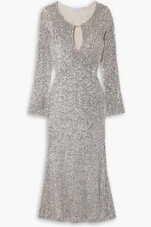 In the Mood for Love Sublime cutout sequined tulle midi dress - Metallic