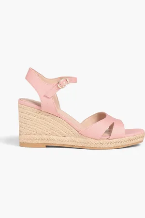 Stuart Weitzman Mykonos canvas espadrille wedge sandals - Pink
