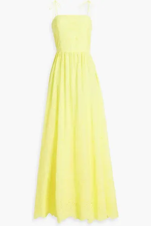 ALICE+OLIVIA Alice Olivia - Juniper broderie anglaise georgette maxi dress - Yellow