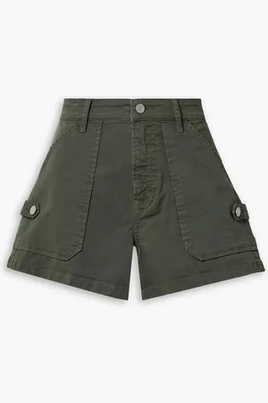 VERONICA BEARD Lanny cotton-blend twill shorts - Green