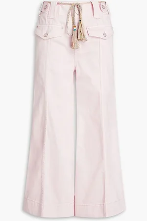 ZIMMERMANN Cropped high-rise wide-leg jeans - Pink