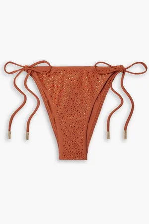 Cult Gaia Raven crystal-embellished mid-rise bikini briefs - Red