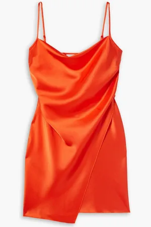 Nanushka Emila wrap-effect satin mini dress - Orange