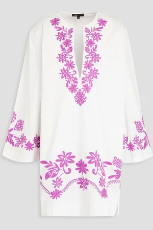 Maje Embroidered cotton kaftan