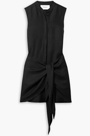 Bondi Born Valais tie-front woven mini dress