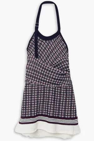 3.1 Phillip Lim Cotton-blend jacquard halterneck top - Blue