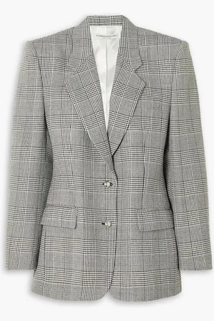 Alessandra Rich Prince of Wales checked wool blazer