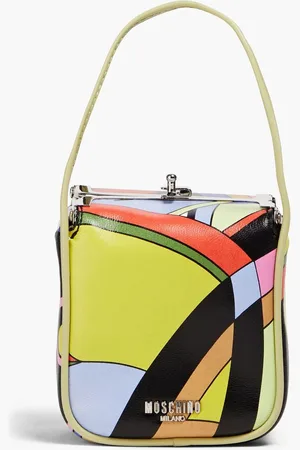 Moschino Printed faux leather tote - Green