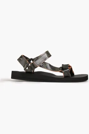 Arizona Love Trekky faux snake-effect leather sandals - Green