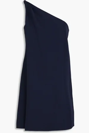 Halston Heritage Kalia one-shoulder crepe mini dress - Blue