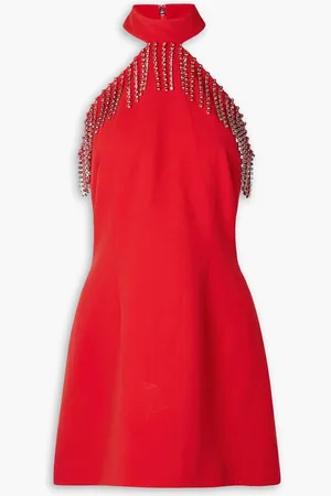Christopher Kane Crystal-embellished crepe mini dress