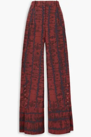 Altuzarra Hency tie-dyed cotton-blend wide-leg pants - Red