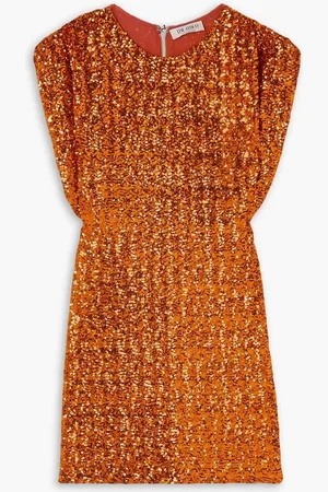 The Attico Annie sequined tulle mini dress - Metallic