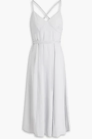 Holzweiler Gingham woven midi dress - Gray