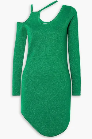 J.W.Anderson Asymmetric cutout metallic knitted mini dress