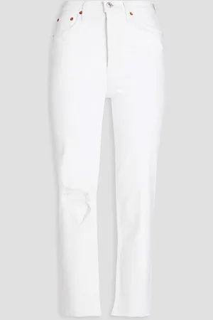 RE/DONE Distressed high-rise slim-leg jeans