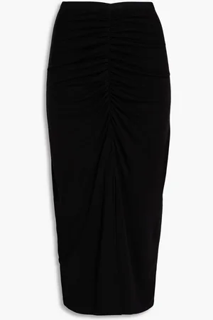 Diane von Furstenberg Callisto ruched Lyocell and wool-blend jersey midi skirt