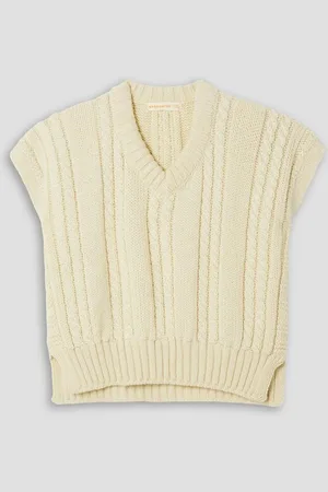 &Daughter Oisin cable-knit wool vest - White