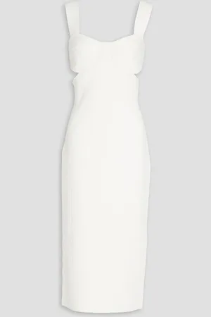 Hervé Léger Cutout ribbed-knit midi dress