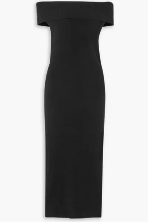 Totême Off-the-shoulder ribbed-knit midi dress