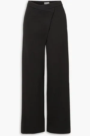 ROSETTA GETTY Wrap-effect jersey wide-leg pants