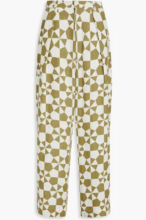 Mara Hoffman Marella printed hemp straight-leg pants - Green