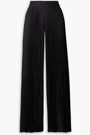 ALICE+OLIVIA Alice Olivia - Copen pleated crepe wide-leg pants