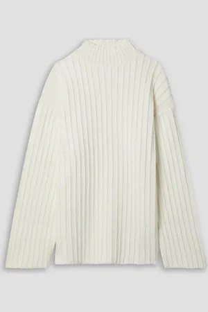 Khaite Kat ribbed cotton-blend turtleneck sweater - White