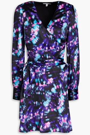 OLIVIA RUBIN Sabrina tie-dyed satin wrap dress