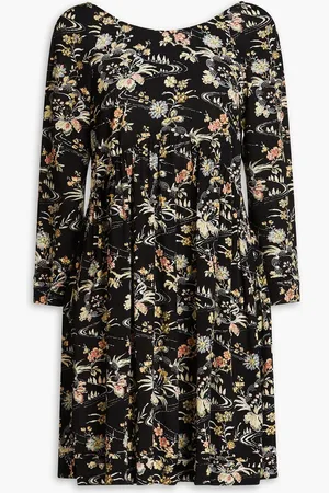 Bash Fina pleated floral-print crepe mini dress