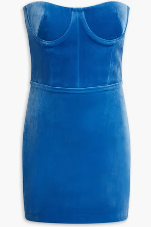 ALEX PERRY Roberts strapless velvet mini dress